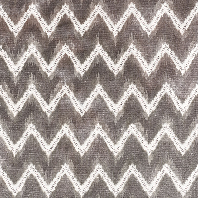 Schumacher Chevron Velvet Grey Fabric