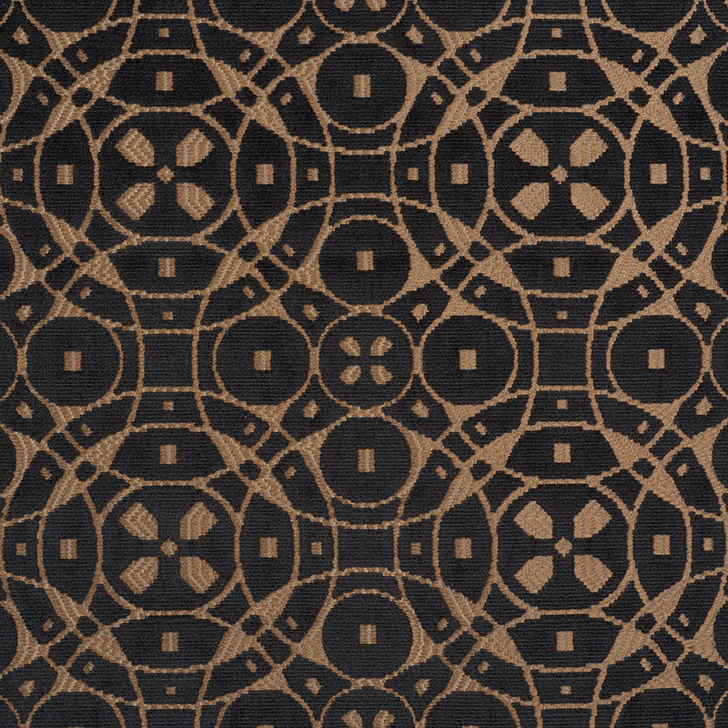 Schumacher Zodiac Velvet Onyx Fabric - Eade's Wallpaper