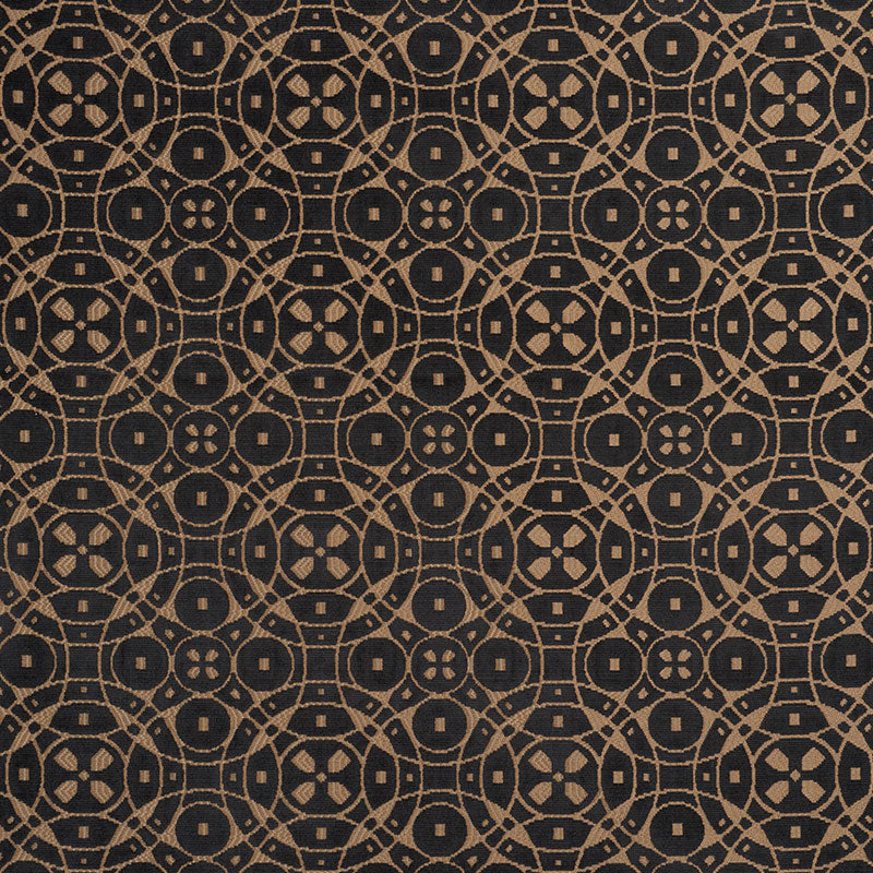 Schumacher Zodiac Velvet Onyx Fabric - Eade's Wallpaper