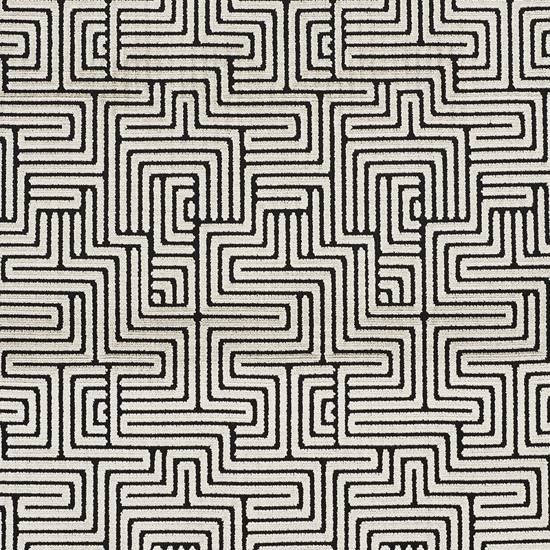 Schumacher Lisboa Velvet Obsidian Fabric - Eade's Wallpaper