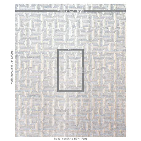 Schumacher Lisboa Velvet Sky Fabric - Eade's Wallpaper