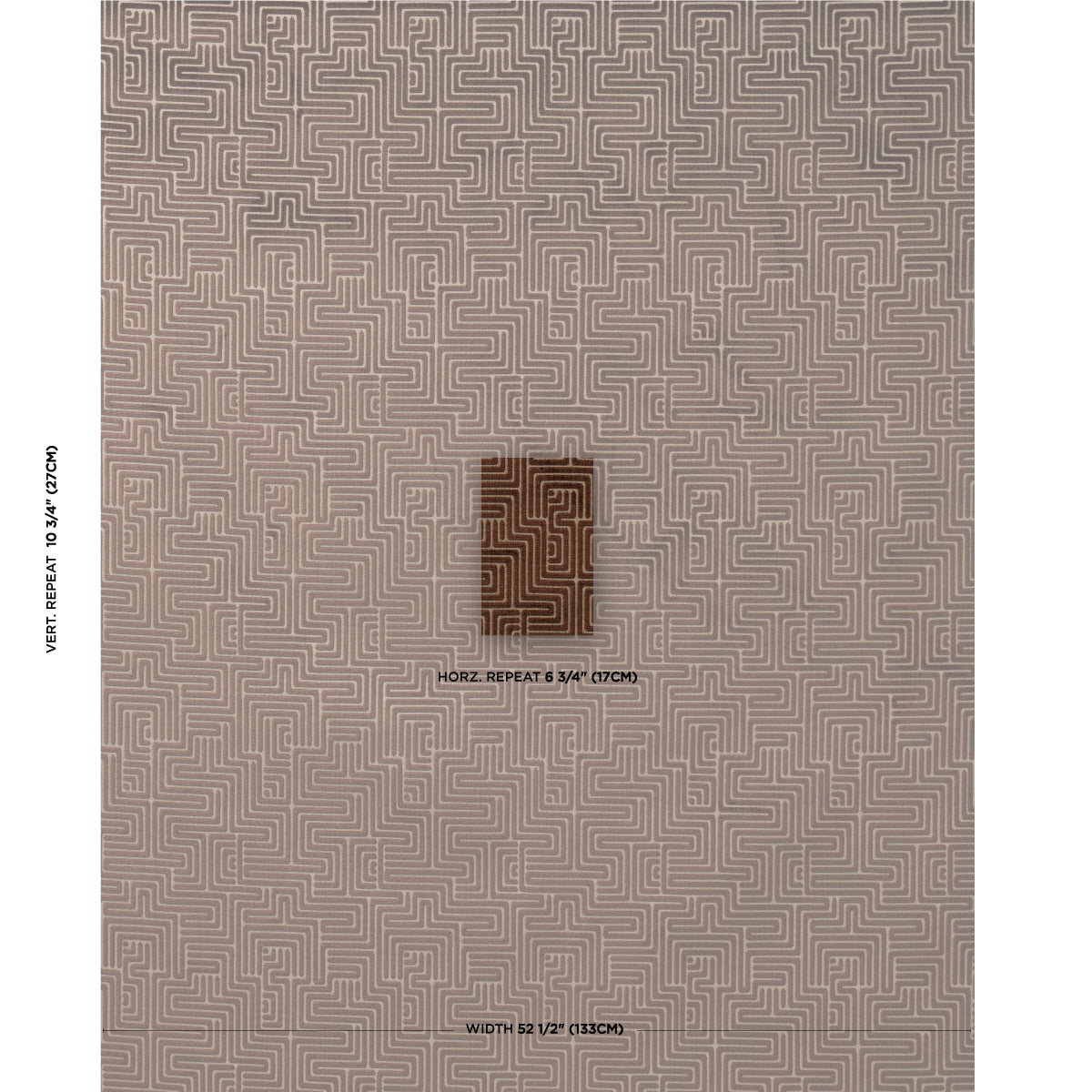 Schumacher Lisboa Velvet Bronze Fabric - Eade's Wallpaper