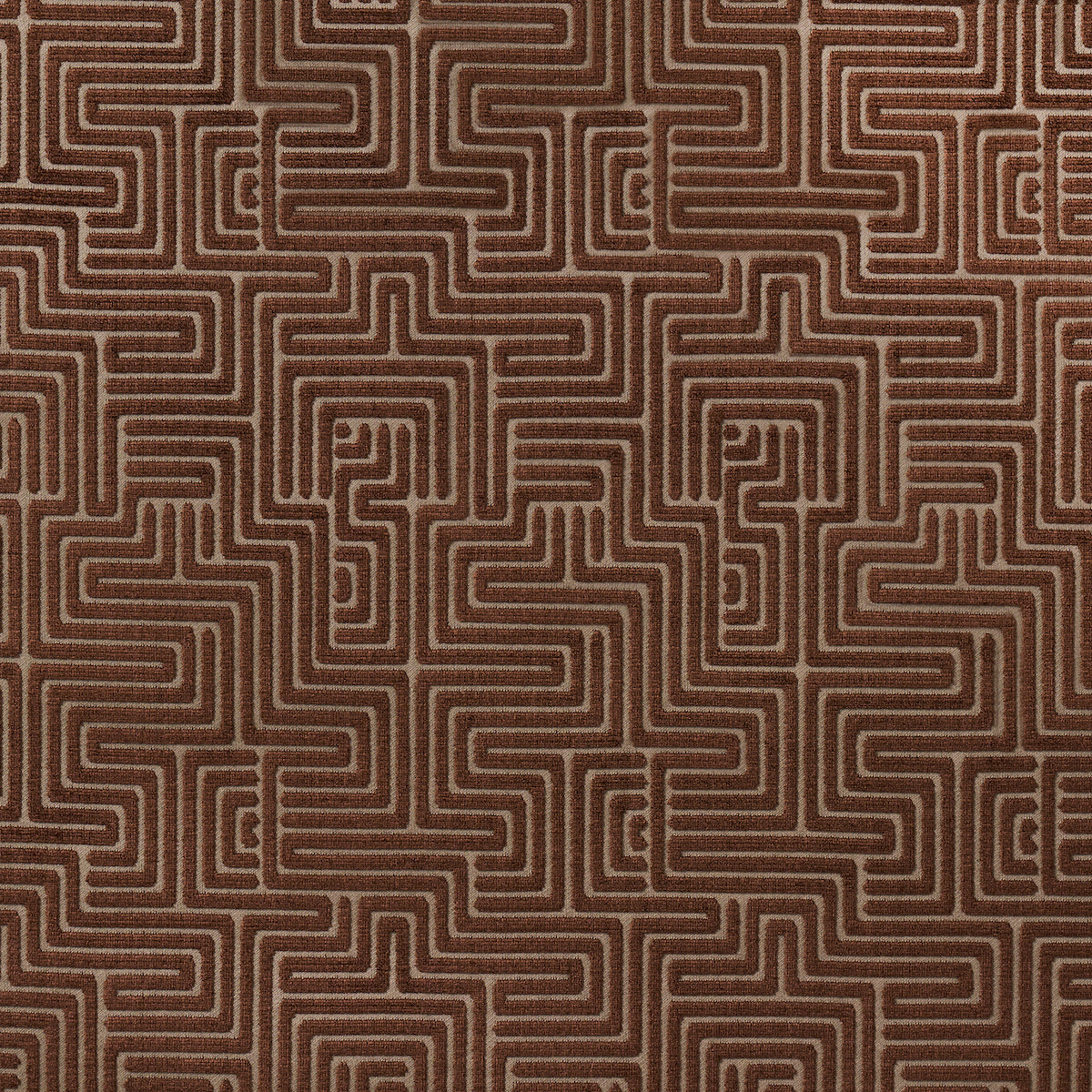 Schumacher Lisboa Velvet Bronze Fabric - Eade's Wallpaper
