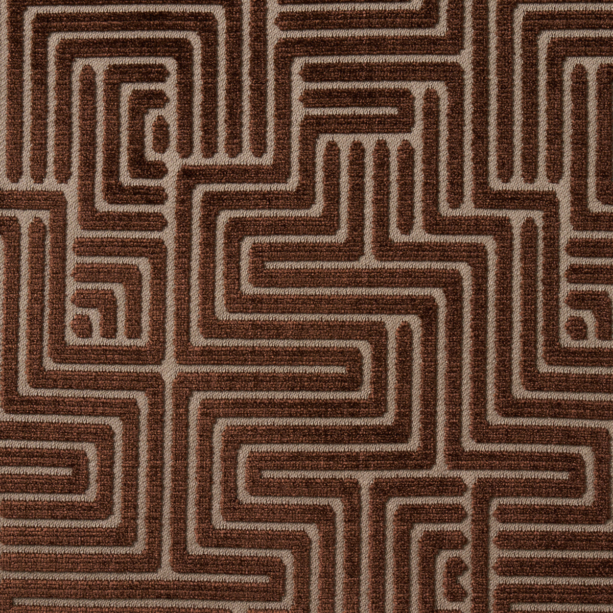 Schumacher Lisboa Velvet Bronze Fabric - Eade's Wallpaper