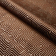 Schumacher Lisboa Velvet Bronze Fabric - Eade's Wallpaper