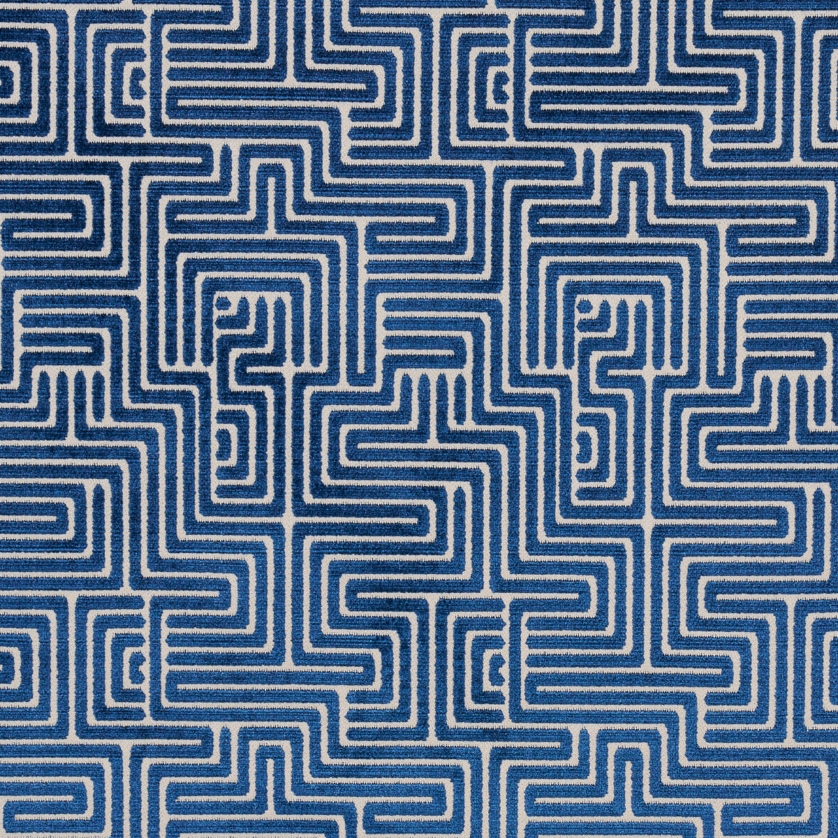 Schumacher Lisboa Velvet Midnight Blue Fabric - Eade's Wallpaper