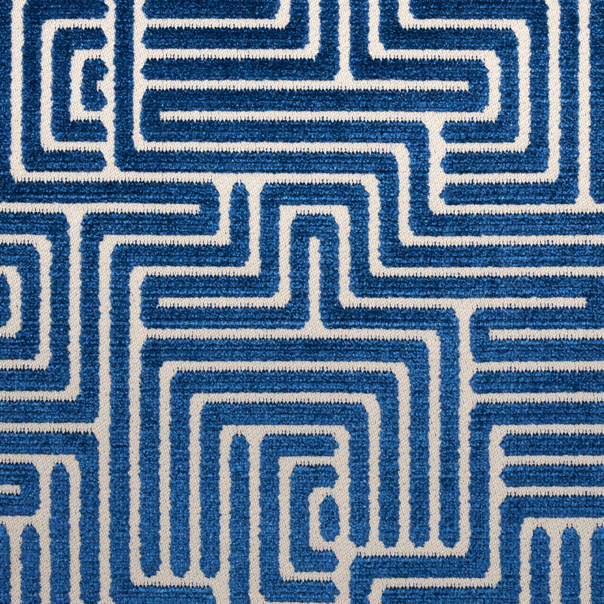 Schumacher Lisboa Velvet Midnight Blue Fabric - Eade's Wallpaper