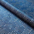 Schumacher Lisboa Velvet Midnight Blue Fabric - Eade's Wallpaper