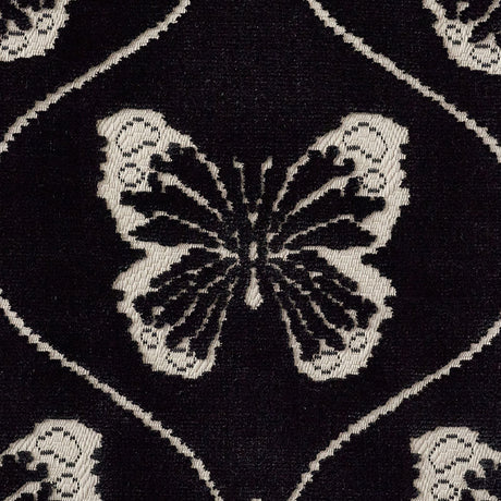 Schumacher Papillon Velvet Onyx Fabric - Eade's Wallpaper