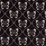 Schumacher Papillon Velvet Onyx Fabric - Eade's Wallpaper