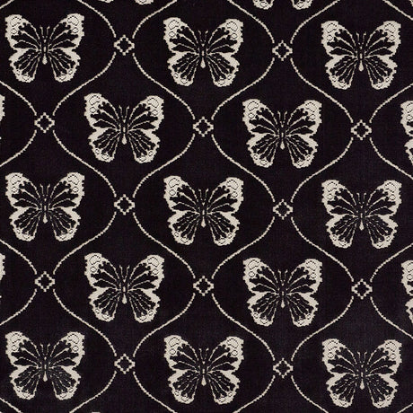 Schumacher Papillon Velvet Onyx Fabric - Eade's Wallpaper