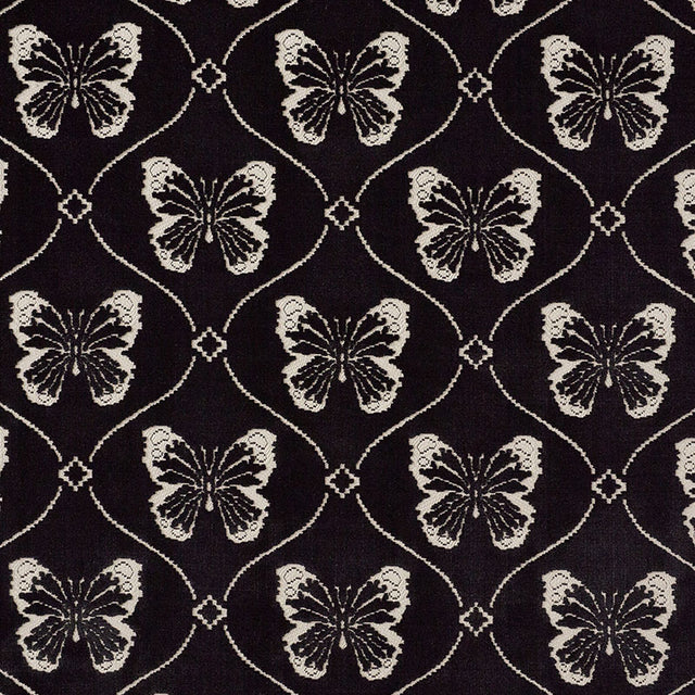 Schumacher Papillon Velvet Onyx Fabric - Eade's Wallpaper