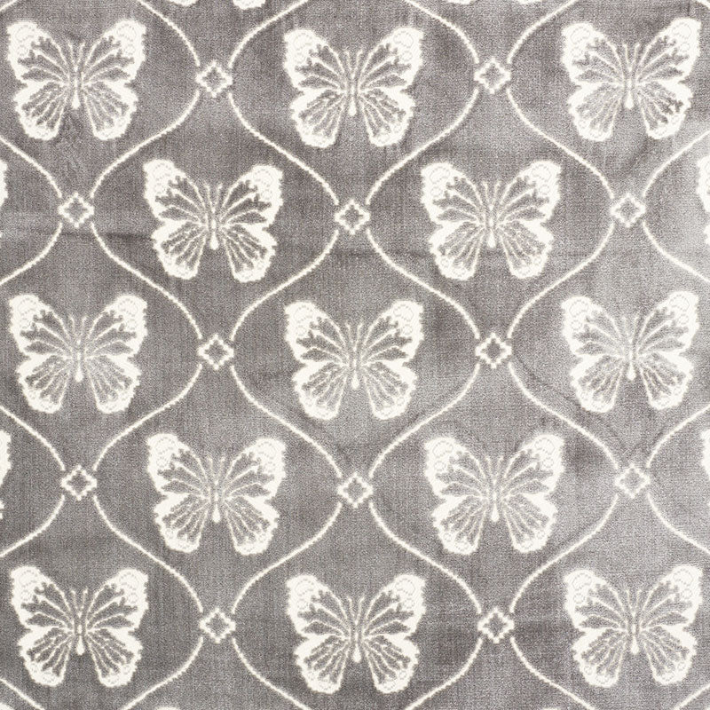 Schumacher Papillon Velvet Pewter Fabric - Eade's Wallpaper