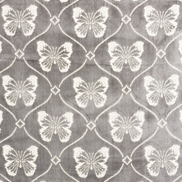 Schumacher Papillon Velvet Pewter Fabric - Eade's Wallpaper