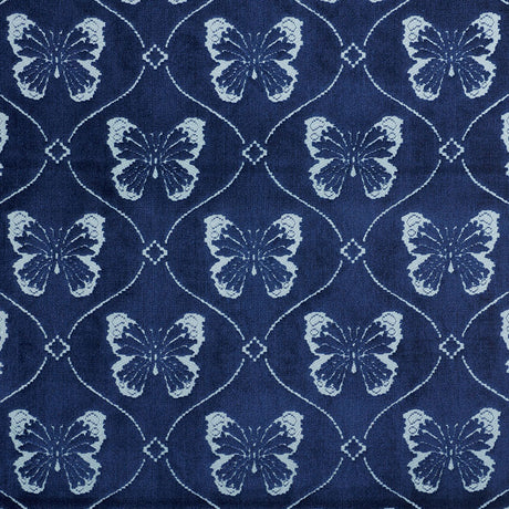 Schumacher Papillon Velvet Sapphire Fabric - Eade's Wallpaper