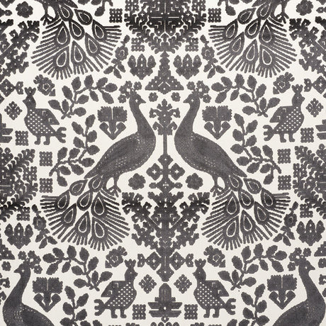 Schumacher Pavone Velvet Carbon Fabric - Eade's Wallpaper
