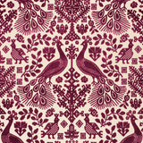 Schumacher Pavone Velvet Garnet Fabric - Eade's Wallpaper
