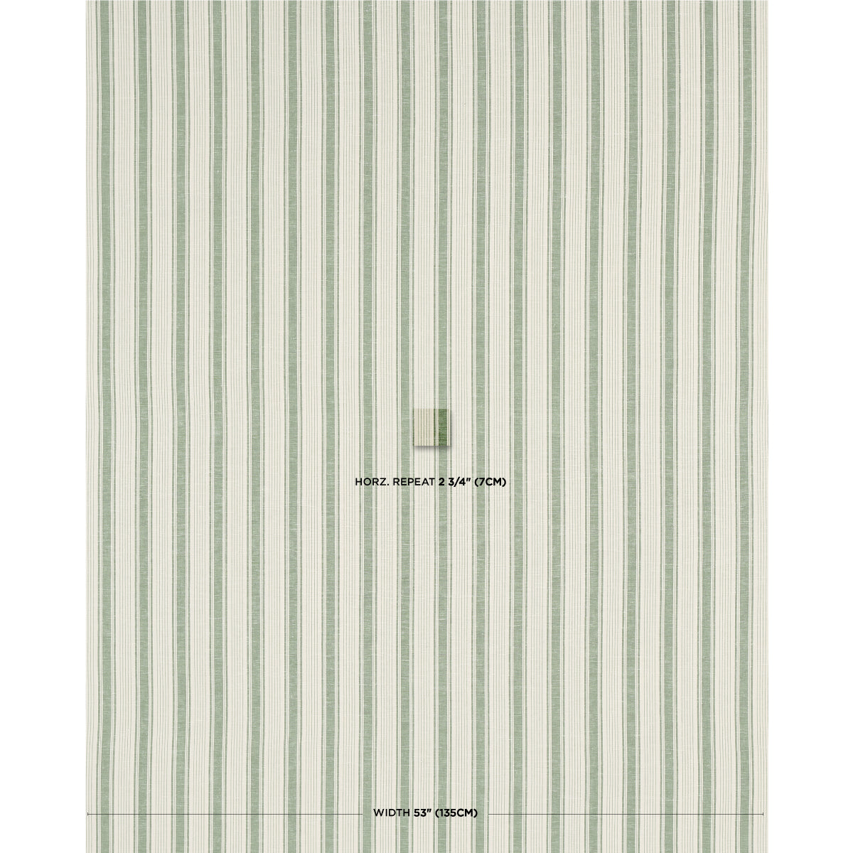 Schumacher Ojai Stripe Leaf Green Fabric - Eade's Wallpaper