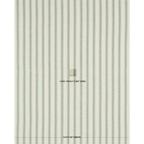 Schumacher Ojai Stripe Leaf Green Fabric - Eade's Wallpaper