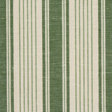Schumacher Ojai Stripe Leaf Green Fabric - Eade's Wallpaper