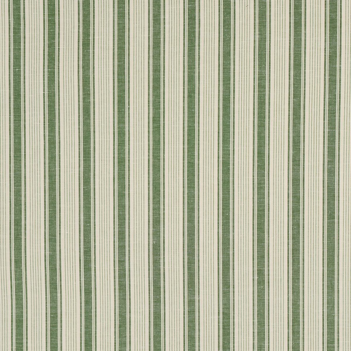 Schumacher Ojai Stripe Leaf Green Fabric - Eade's Wallpaper