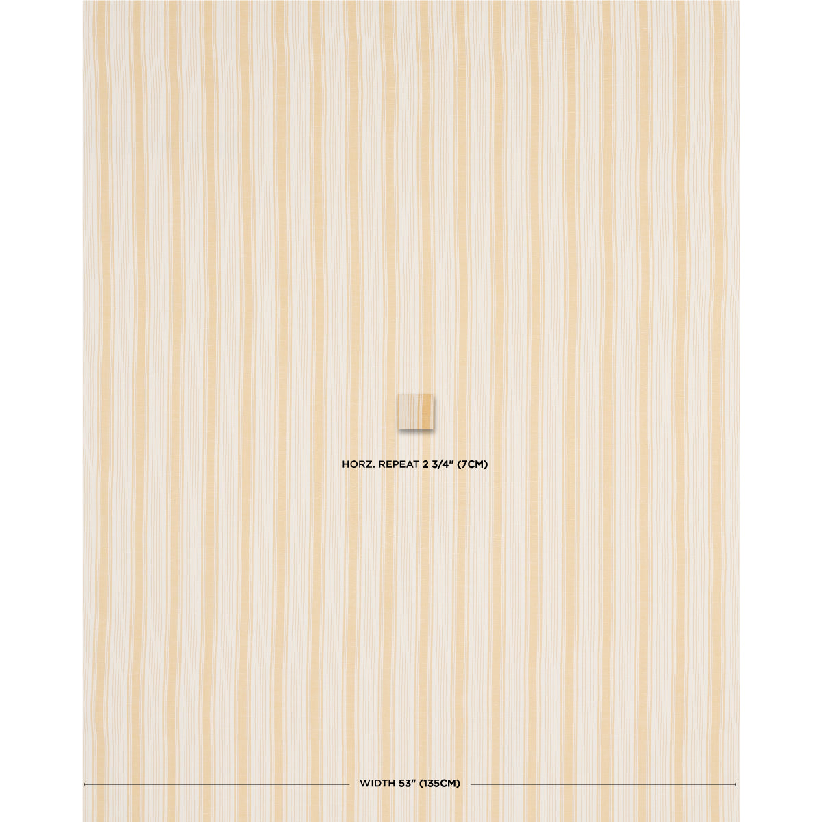 Schumacher Ojai Stripe Yellow Fabric - Eade's Wallpaper