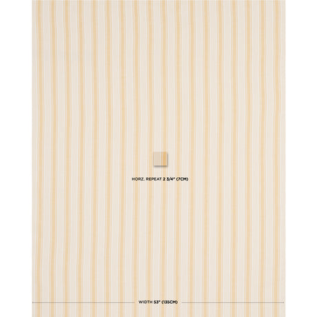 Schumacher Ojai Stripe Yellow Fabric - Eade's Wallpaper