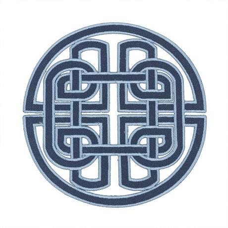 Schumacher 73041 CHINOISERIE APPLIQUÃ‰ in BLUE Trim - ORIENT