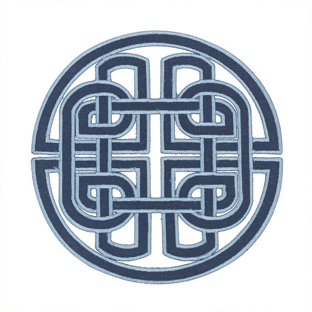 Schumacher 73041 CHINOISERIE APPLIQUÃ‰ in BLUE Trim - ORIENT