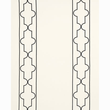 Schumacher Limitless Lattice Black & White Fabric - Eade's Wallpaper