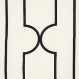 Schumacher Limitless Lattice Black & White Fabric - Eade's Wallpaper