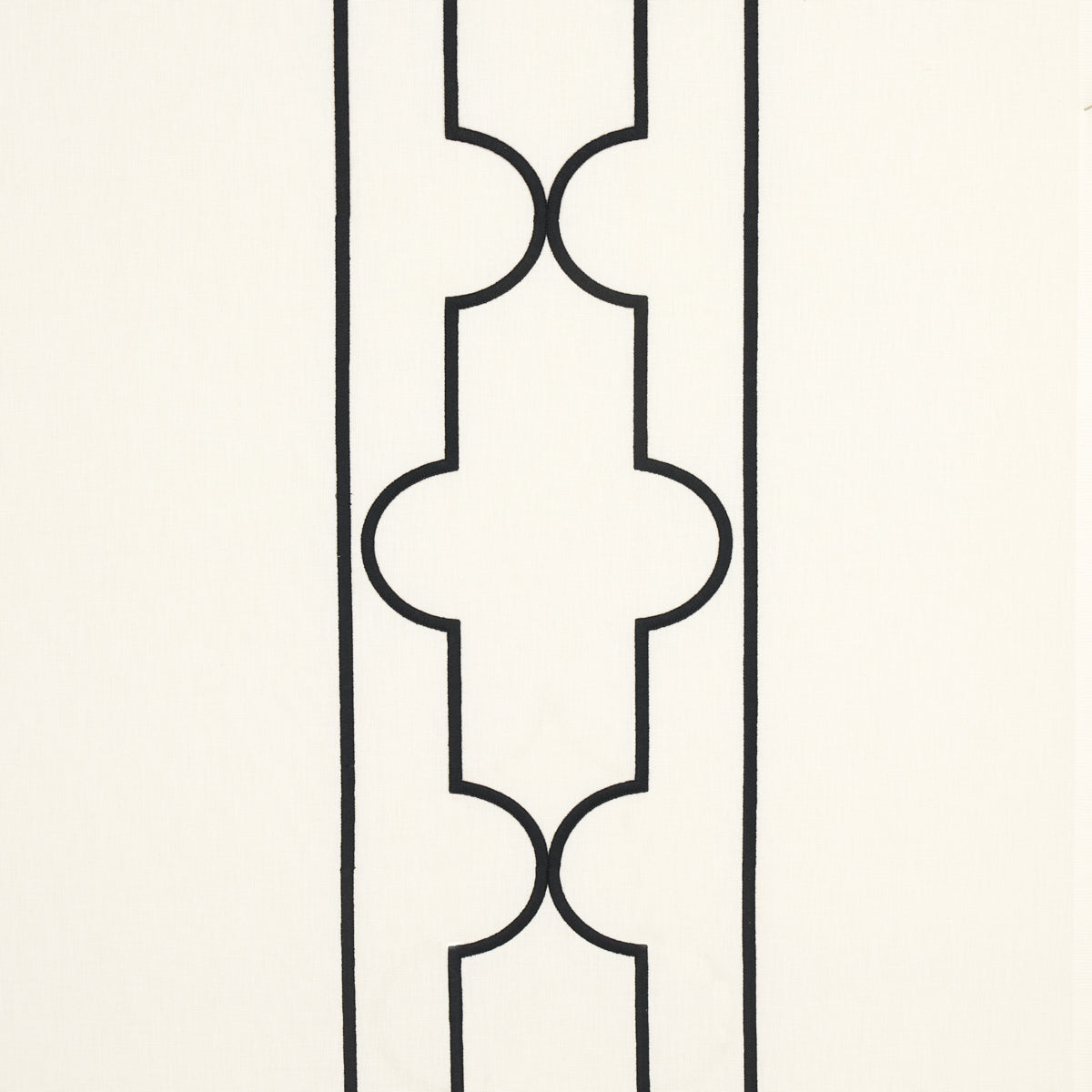 Schumacher Limitless Lattice Black & White Fabric - Eade's Wallpaper