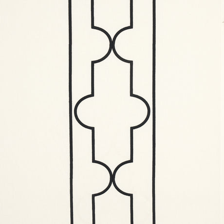 Schumacher Limitless Lattice Black & White Fabric - Eade's Wallpaper