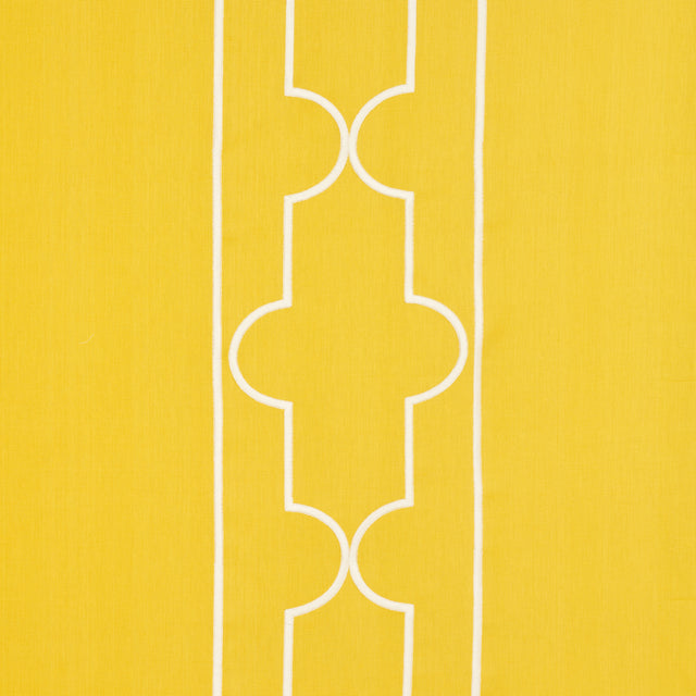 Schumacher Limitless Lattice Yellow Fabric - Eade's Wallpaper