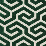 Schumacher Ming Fret Velvet Emerald Fabric - Eade's Wallpaper