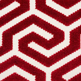Schumacher Ming Fret Velvet Red Fabric - Eade's Wallpaper