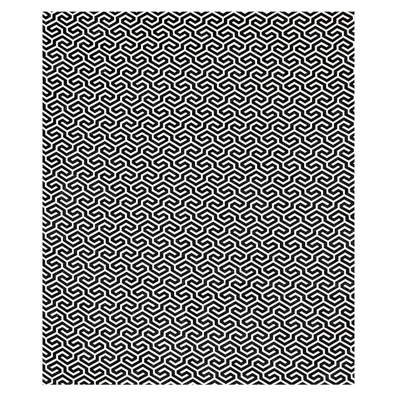 Schumacher Ming Fret Velvet Black Fabric - Eade's Wallpaper