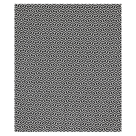 Schumacher Ming Fret Velvet Black Fabric - Eade's Wallpaper