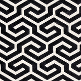 Schumacher Ming Fret Velvet Black Fabric - Eade's Wallpaper