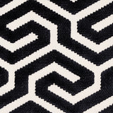 Schumacher Ming Fret Velvet Black Fabric - Eade's Wallpaper