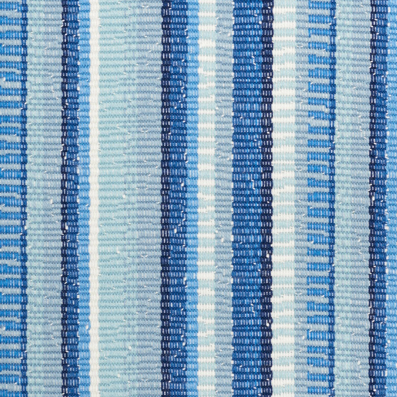 Schumacher Primavera Stripe Sea Fabric - Eade's Wallpaper