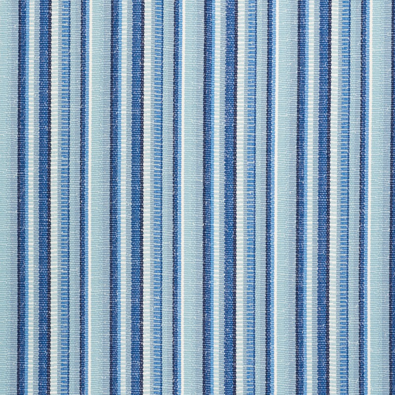 Schumacher Primavera Stripe Sea Fabric - Eade's Wallpaper