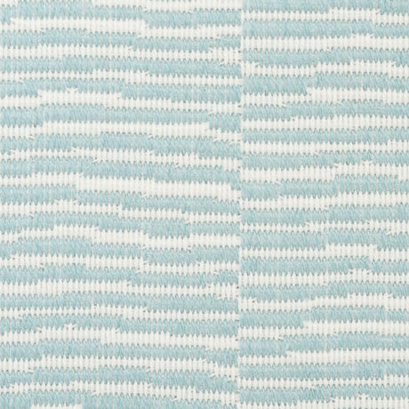 Schumacher Promenade Indoor/Outdoor Aqua Fabric - Eade's Wallpaper