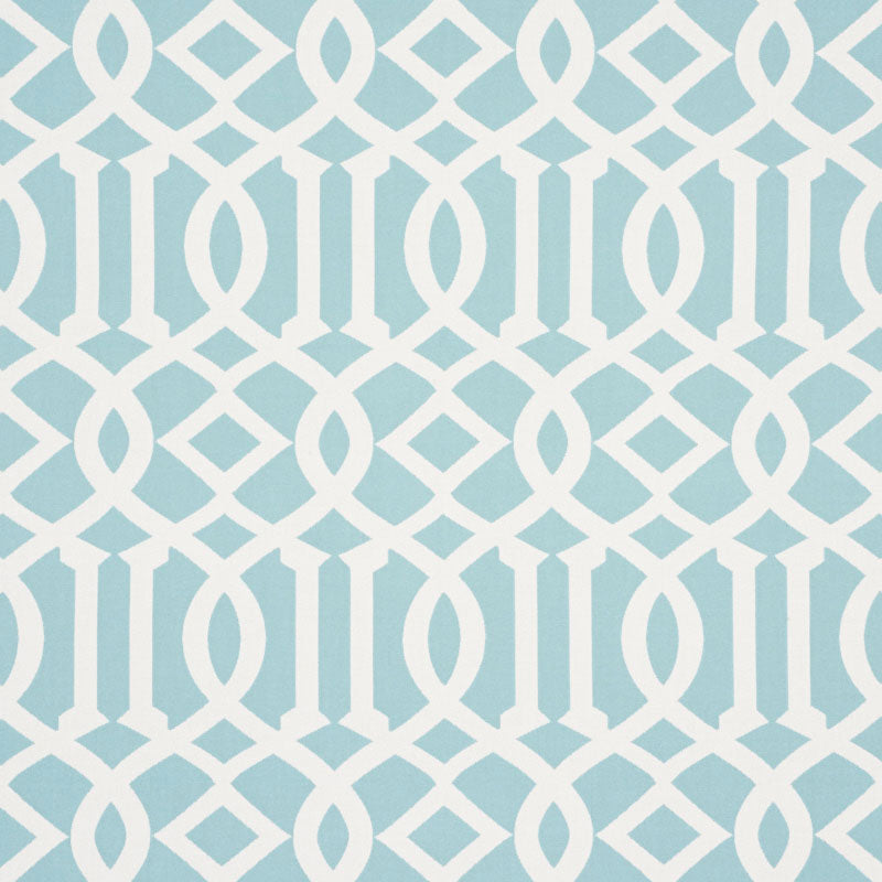 Schumacher Imperial Trellis Indoor/Outdoor Aqua Fabric
