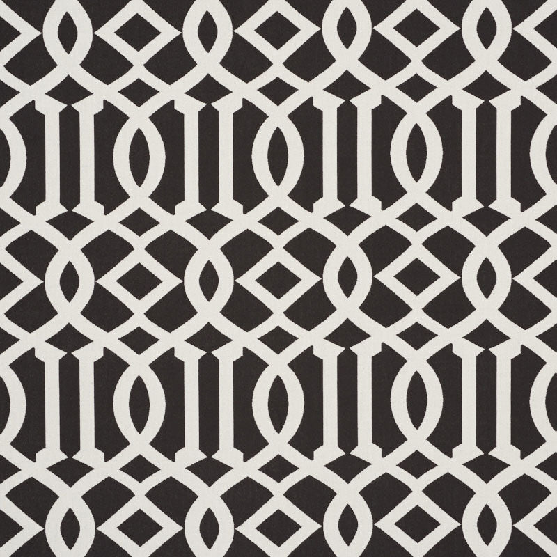 Schumacher Imperial Trellis Indoor/Outdoor Black Fabric