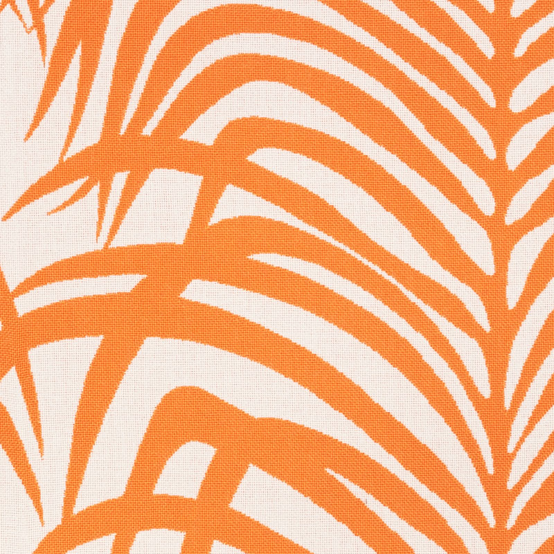 Schumacher Zebra Palm Indoor/Outdoor Orange Fabric - Eade's Wallpaper