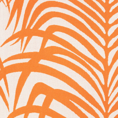 Schumacher Zebra Palm Indoor/Outdoor Orange Fabric - Eade's Wallpaper