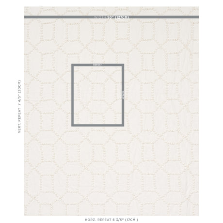 Schumacher Vento Embroidery Ivory Fabric - Eade's Wallpaper