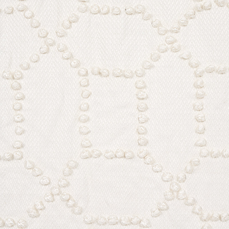 Schumacher Vento Embroidery Ivory Fabric - Eade's Wallpaper