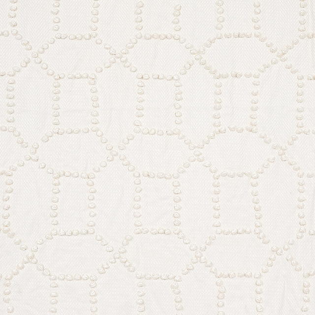Schumacher Vento Embroidery Ivory Fabric - Eade's Wallpaper